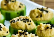 Cucumber Hummus Bites