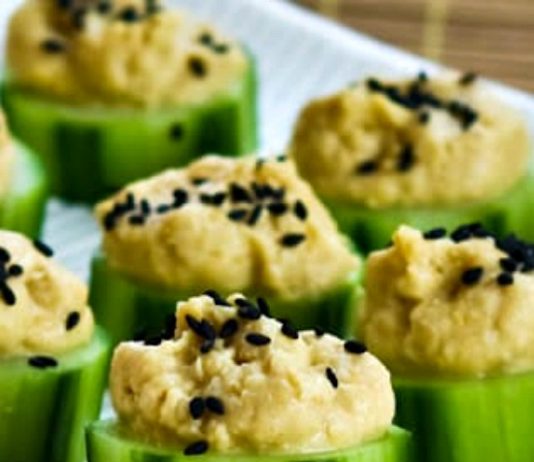 Cucumber Hummus Bites