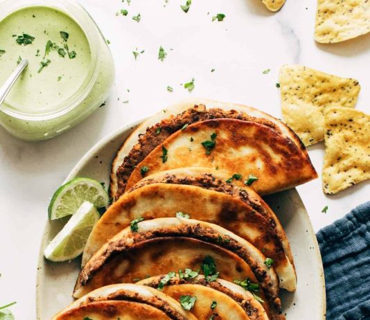 Crispy Black Bean Tacos with Cilantro Lime Sauce Recipe
