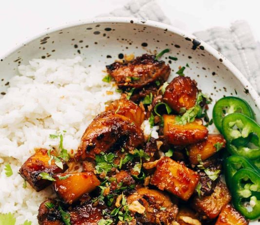 Pineapple Pork with Coconut Rice Recipe