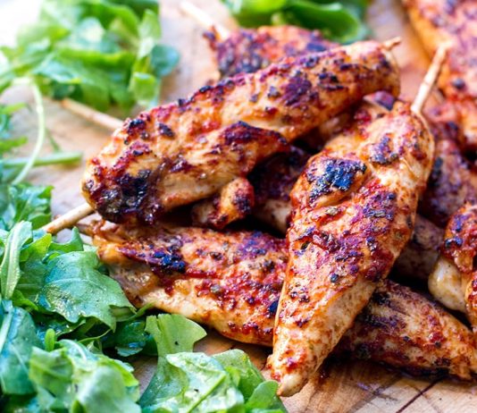 Grilled Chicken Tenders With Marjoram & Tomato Marinade