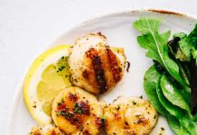 Grilled Lemon Garlic Scallops