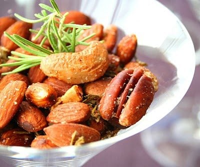 Spicy Rosemary Cocktail Nuts (Low Carb and Gluten Free)