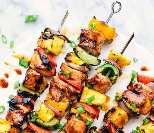 Grilled Hawaiian Teriyaki Chicken Skewers
