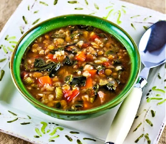 Crockpot Lentil Soup with Sausage and Spinach