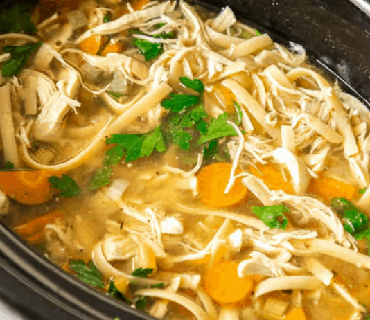 Homemade Crockpot Chicken Noodle Soup