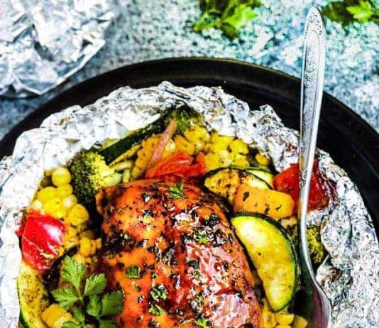 Grilled Honey Barbecue Chicken Foil Packets