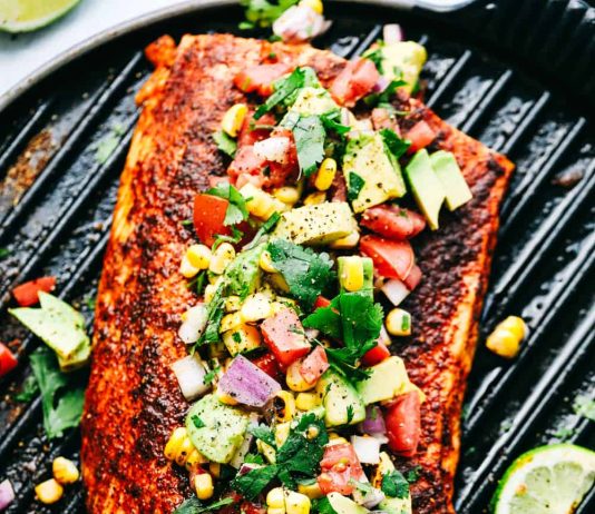 Awesome Grilled Salmon with Avocado Salsa