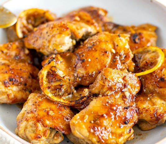 Honey Lemon Garlic Pepper Chicken Thighs