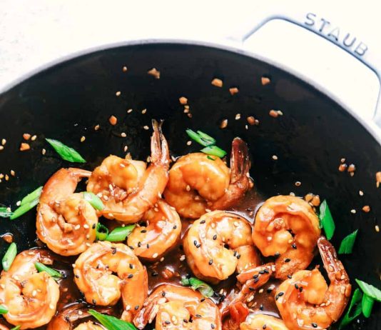 Sticky Sesame Garlic Shrimp
