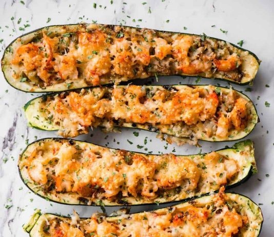 Shrimp Zucchini Boats