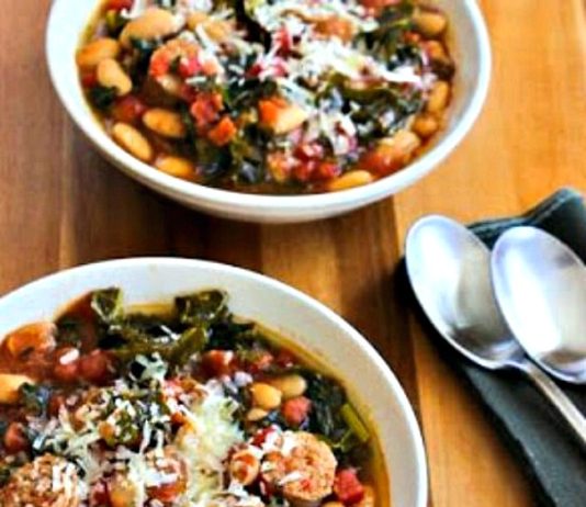 Slow Cooker Stew with Sausage, Beans, and Kale