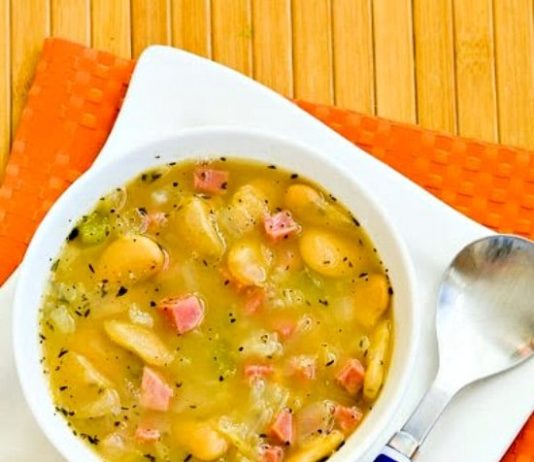 Butter Bean Soup with Ham and Cabbage