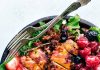 Grilled Berry Feta Chicken Salad with a Sweet Chipotle Dressing