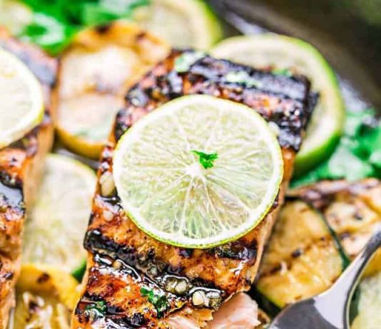 Grilled Honey Lime Salmon