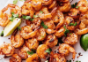 Grilled Spicy Lime Shrimp with Creamy Avocado Cilantro Sauce