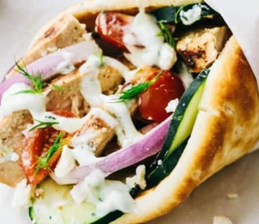Homemade Chicken Gyro with Tzatziki