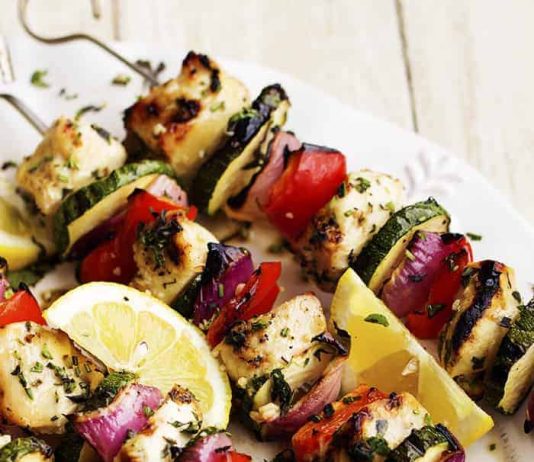 Herbed Lemon Garlic Chicken Skewers