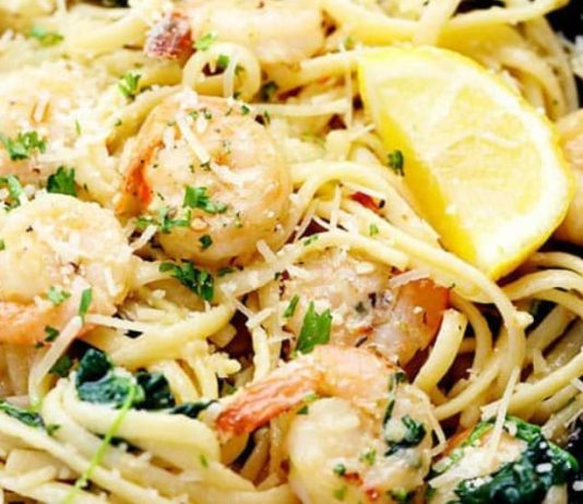 Lemon Garlic Parmesan Shrimp Pasta