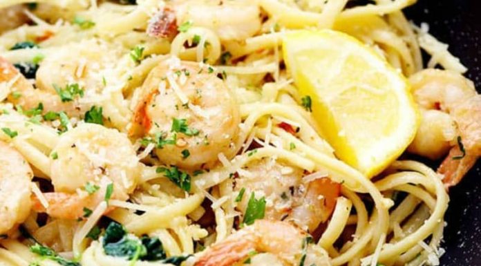Lemon Garlic Parmesan Shrimp Pasta