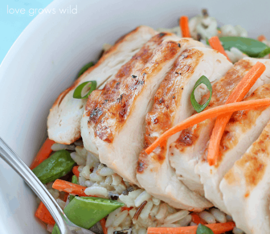 Grilled Citrus Chicken Rice Bowls