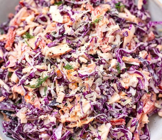 Red Cabbage Coleslaw With Apple & Parmesan