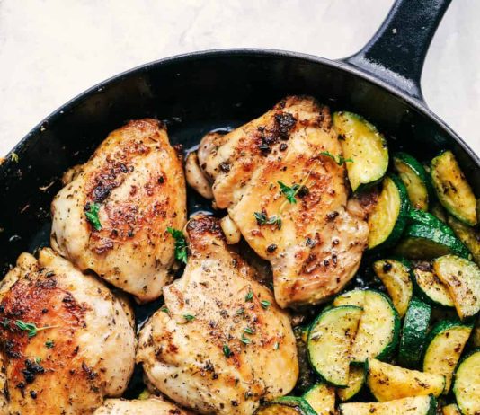 Buttery Garlic Herb Chicken with Zucchini