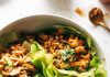 Tofu and Brown Rice Lettuce Wraps with Peanut Sauce Recipe