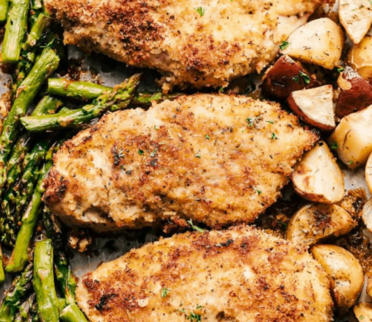 Sheet Pan Crispy Parmesan Garlic Chicken
