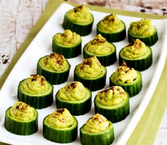 Cucumber Guacamole Appetizer Bites