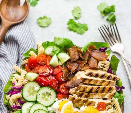 Balsamic Chicken Cobb Salad with Pasta