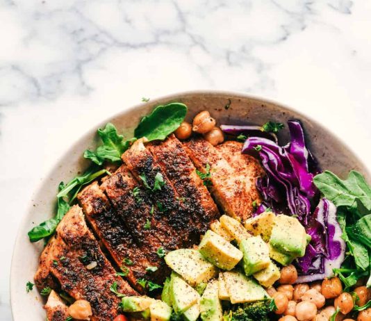 Blackened Chicken Avocado Power Bowls