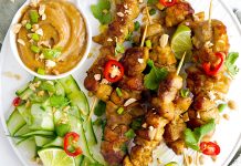 Keto Chicken Satay With Spicy Peanut Sauce