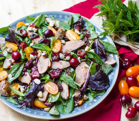 Duck Salad with Balsamic Cherries